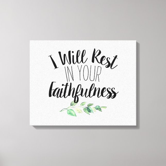 Modern Brush Font Bible Verse Scripture Canvas Print (Front)