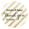 Modern brush gold stripe wedding Thank you