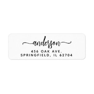 Modern Brush Handwritten Return Address 