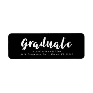 Modern Brush Script Black & White Graduation
