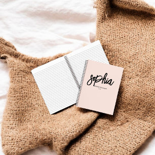 Modern Brush Script Blush Pink Notebook