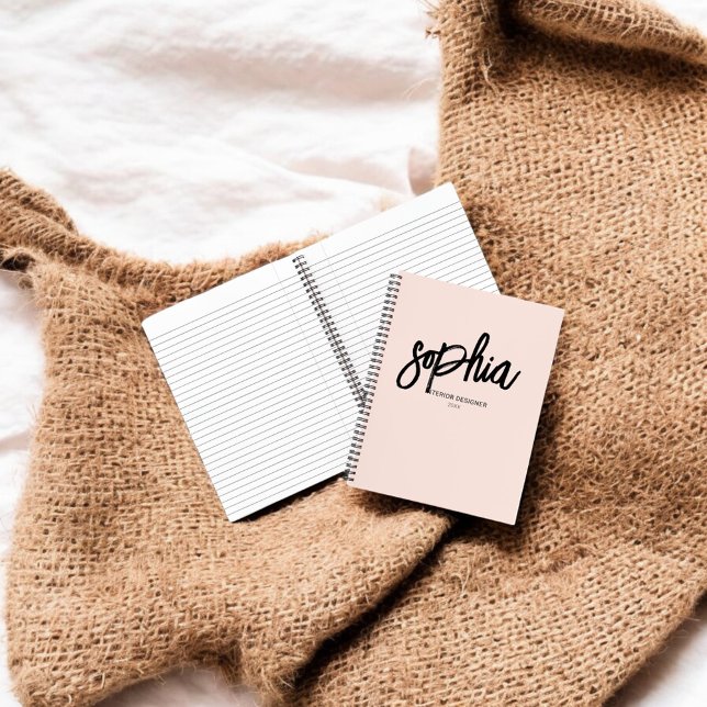 Modern Brush Script Blush Pink Notebook (Creator Uploaded)
