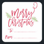 Modern Brush Script Bright Christmas Gifts Sticker<br><div class="desc">Make a stunning statement this holiday season with this stylish gift sticker featuring "Merry Christmas" in a brush script font. Shop our online store for more pieces in this design!</div>