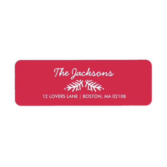 Modern Brush Script Bright Christmas Holiday Red (Front)