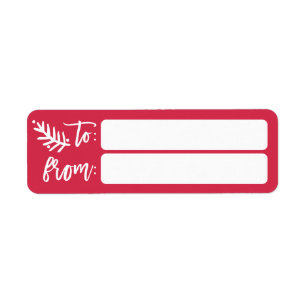 Modern Brush Script Bright Christmas Label To From