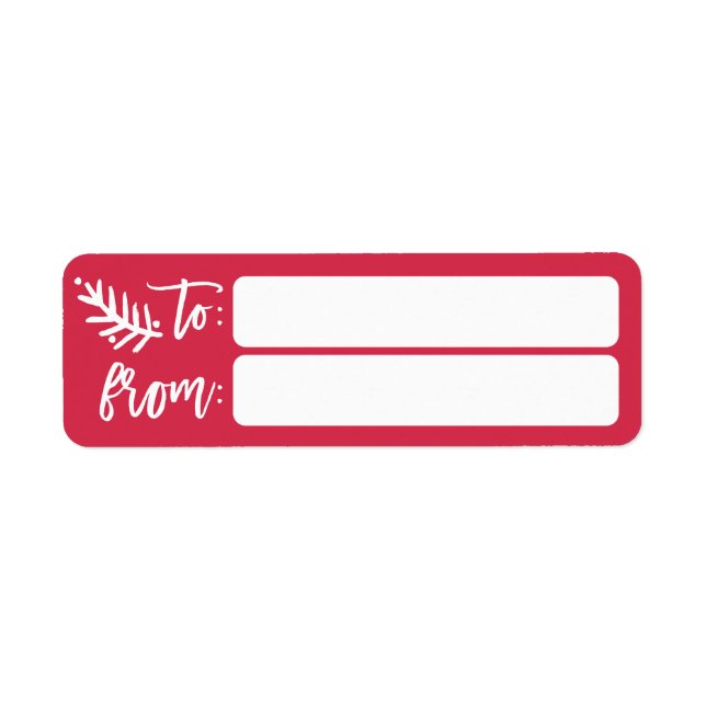 Modern Brush Script Bright Christmas Label To From (Front)