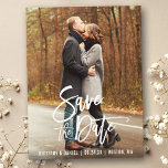 Modern Brush Script Engagement Save The Date Photo Postcard<br><div class="desc">Modern Brush Script Engagement Save The Date Photo Postcard</div>