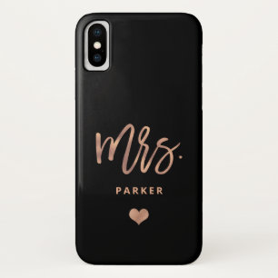 Modern Brush Script Faux Rose Gold   Mrs Case-Mate iPhone Case