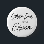 Modern Brush Script Grandma of The Groom Party 2 Inch Round Button<br><div class="desc">Modern and elegant design printed Brush Script Grandma of The Groom Bridal Shower Party button that can be customized with your text. Please click the "Customize it" button and use our design tool to modify this template. Check out the Graphic Art Design store for other products that match this design!...</div>