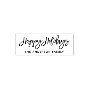 Modern Brush Script Happy Holidays Self-inking Stamp