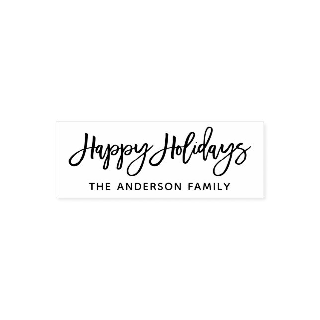 Modern Brush Script Happy Holidays Self-inking Stamp (Design)