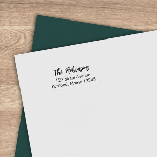 Modern Brush Script Last Name Return Address Self-inking Stamp
