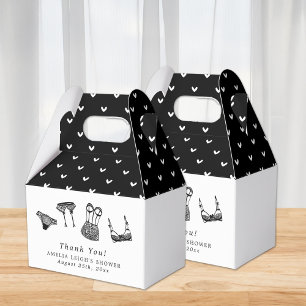 Modern Brush Script Lingerie Bridal Shower Favor Box