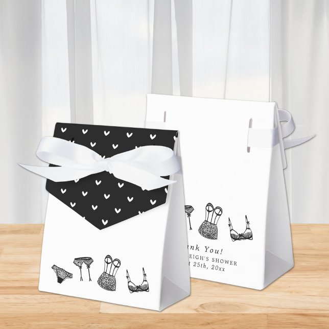 Modern Brush Script Lingerie Bridal Shower Favor Box (Creator Uploaded)