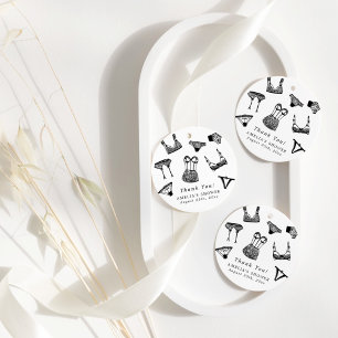 Modern Brush Script Lingerie Bridal Shower Favour Tags