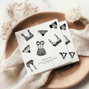 Modern Brush Script Lingerie Bridal Shower Napkin