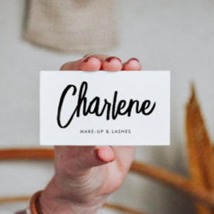 Modern Brush Script Make-Up Artist Business Card