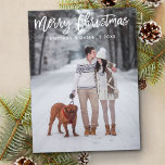 Modern Brush Script Merry Christmas Photo Postcard<br><div class="desc">Modern Brush Script Merry Christmas Photo Postcard</div>