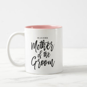 Modern Brush Script Mother of The Groom Two-Tone Coffee Mug