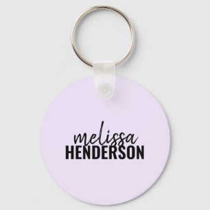 Modern Brush Script Name Simple Key Keychain