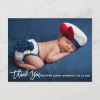 Modern Brush Script New Baby Thank You W
