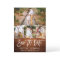 Modern Brush Script Rustic Wood 4 Photo Couple