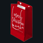 Modern Brush Script Star Santa Merry Christmas Small Gift Bag<br><div class="desc">Modern Brush Script Star Santa Merry Christmas Gift Bag - Small</div>