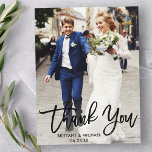 Modern Brush Script | Wedding Photo Thank You Postcard<br><div class="desc">Brush Script Modern Wedding Photo Thank You Postcard</div>