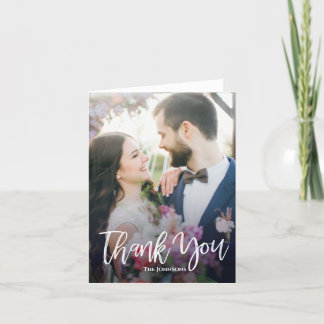 Modern Brush Script Wedding Thank You