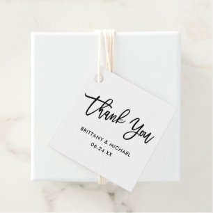 Modern Brush Script Wedding Thank You Favour Tags