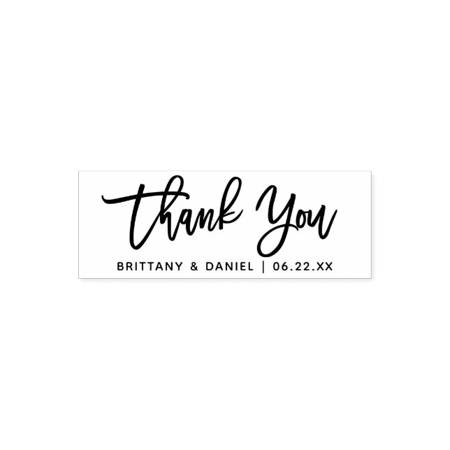 Modern Brush Script Wedding Thank You Self-inking Stamp (Design)