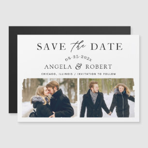 Modern Brush Stroke 2 Photo Save the Date Magnet