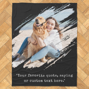 Modern Brush Stroke Photo Fleece Blanket