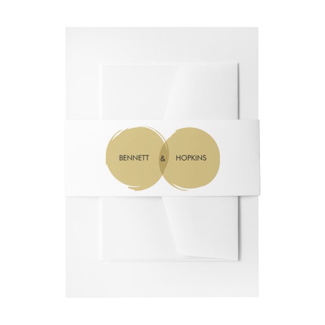 Modern Brush Strokes Belly Band Invitation Belly Band (Front Example)