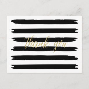 Modern Brush Strokes Thank You Postcard