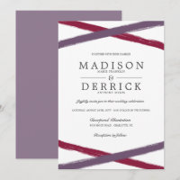 Modern Brush Strokes Wedding | Lavender Berry