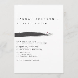 Modern Brush Wedding Invitation
