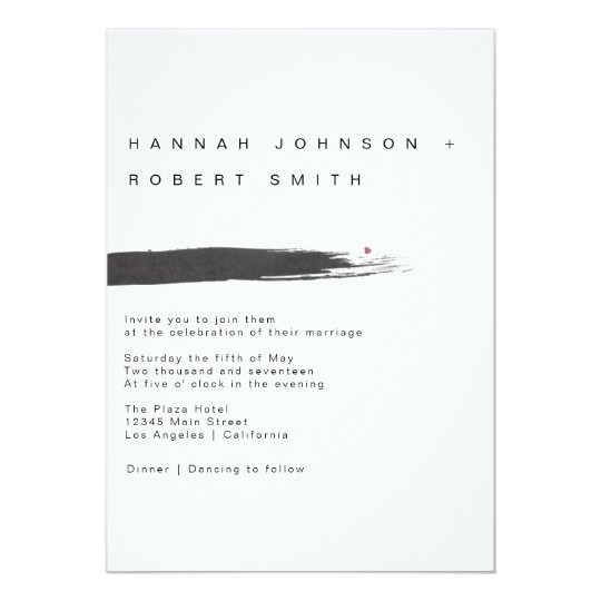 Modern Brush Wedding Invitation