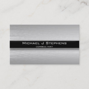 Modern Brushed Aluminum Business Card