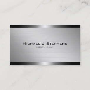 Modern Brushed Aluminum Business Card