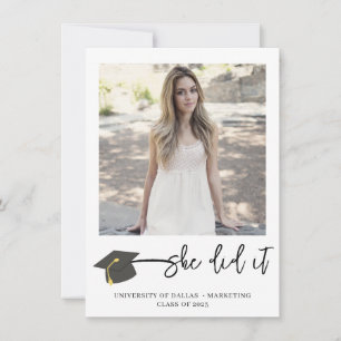 Modern Brushed Graduate Cap Photo Graduation Card