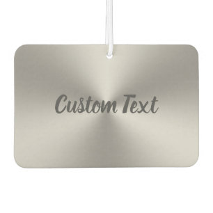 Modern Brushed Metal Look Grey Script Text Air Freshener