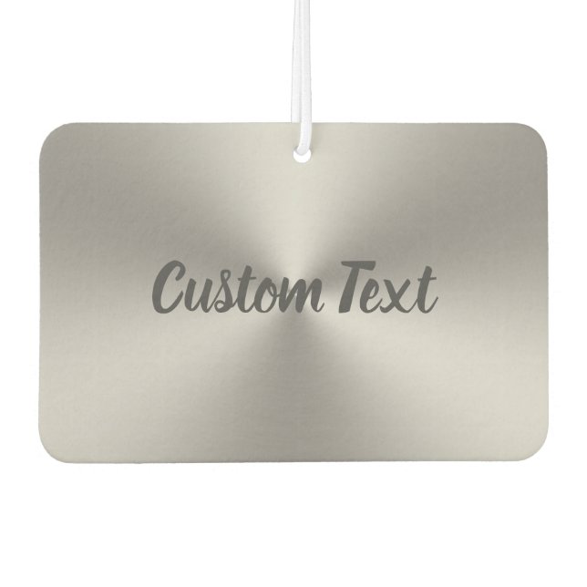 Modern Brushed Metal Look Grey Script Text Air Freshener (Front)