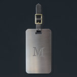Modern Brushed Metal Look Monogram Luggage Tag<br><div class="desc">Feel free to modify the design according to your own preferences. You may change the design location, orientation, background colours and size. Also, you may add your own text, or slogan set its font, location and size, all in order to create the ultimate personal gift for you and your loved...</div>