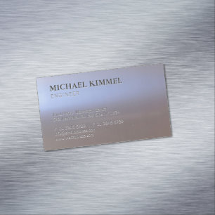Modern Brushed Metal Look S01 Customizable Magnetic Business Card