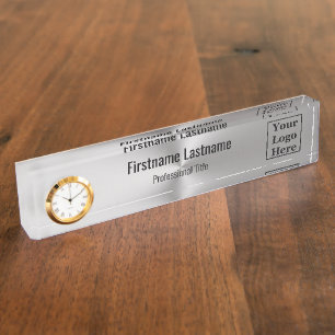 Modern Brushed Metal Look Your Logo Here Nameplate