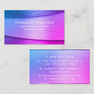 Modern  Brushed Metal Metallic Stainless Steel Business Card