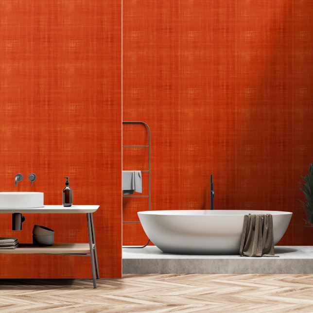 Modern Brushed Orange Wallpaper (Bathroom)