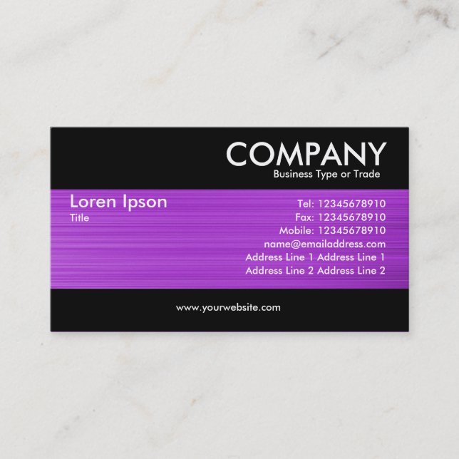 Modern - Brushed Purple Texture Business Card (Front)