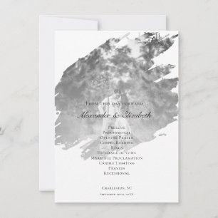 Modern Brushstroke Photo Wedding White Program